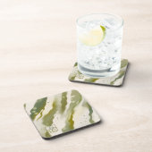 Green Modern Abstrakt Art Monogram Untersetzer (Rechte Seite)