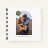 Green Modern Arch Custom Foto Album Journal Notizblock (Vorderseite)