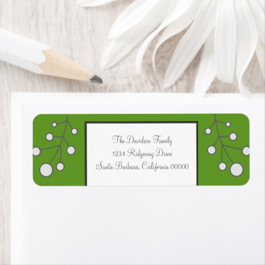 Green Modern Berry Holiday Address Labels (Insitu)