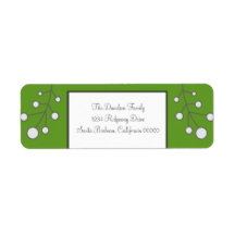 Green Modern Berry Holiday Address Labels