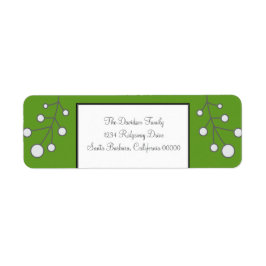 Green Modern Berry Holiday Address Labels