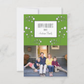 Green Modern Berry Holiday Foto Card Einladung (Vorderseite)