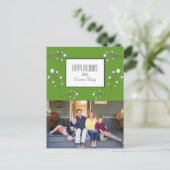 Green Modern Berry Holiday Foto Postkarte (Stehend Vorderseite)