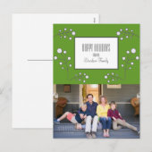 Green Modern Berry Holiday Foto Postkarte (Vorne/Hinten)