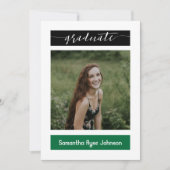 Green Modern Block 3-Foto-Abschluss Einladung (Vorderseite)