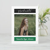 Green Modern Block 3-Foto-Abschluss Einladung (Stehend Vorderseite)