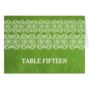 Green Modern Bohemische Tischnummer Card