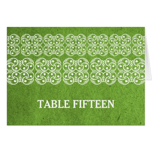 Green Modern Bohemische Tischnummer Card (Vorderseite (Horizontal))