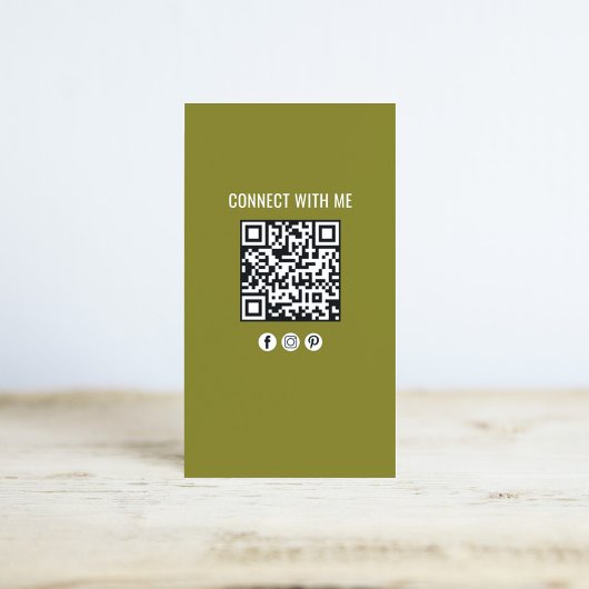 Green Modern Business Photo QR Code Business Card Visitenkarte