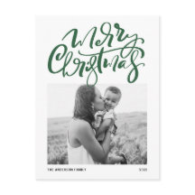 Green Modern Calligraphy Foto Frohe Weihnachten