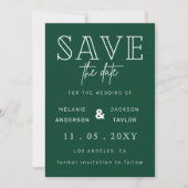 Green Modern Calligraphy Foto Save the Date (Vorderseite)