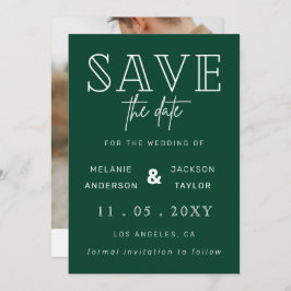 Green Modern Calligraphy Foto Save the Date