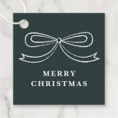 Green Modern Christmas Bow Holiday Gift Tag Geschenkanhänger (Vorderseite)
