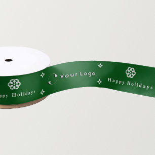 Green Modern Christmas Business Logo Company Klein Satinband