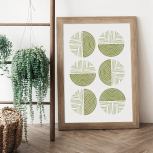 Green Modern Circle Geometric Art Print Poster