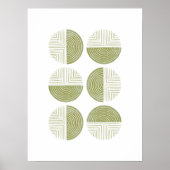 Green Modern Circle Geometric Art Print Poster (Vorne)
