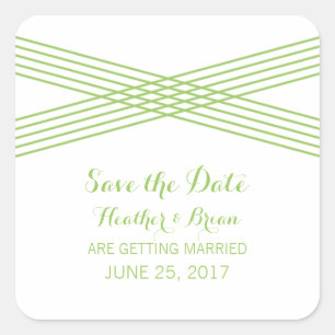 Green Modern Deko Save the Date Stickers