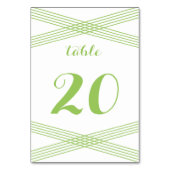 Green Modern Deko Table Card Tischnummer (Rückseite)