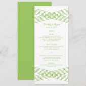 Green Modern Deko Wedding Menu Menükarte (Vorne/Hinten)