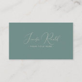 Green Modern Elegant Minimalist Business Card Visitenkarte (Rückseite)