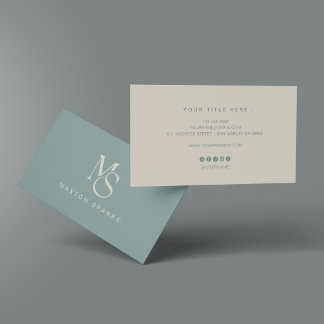 Green Modern Elegant Minimalist Business Card Visitenkarte