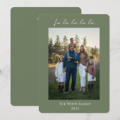 Green Modern fa la la la la la la Einladung (Vorne/Hinten)