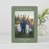 Green Modern fa la la la la la la Einladung (Stehend Vorderseite)