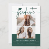 Green Modern Foto Abschluss Ankündigung (Vorderseite)