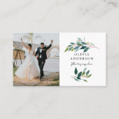 Green Modern Foto Business Card Visitenkarte (Vorderseite)