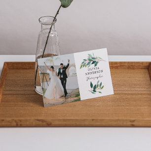 Green Modern Foto Business Card Visitenkarte