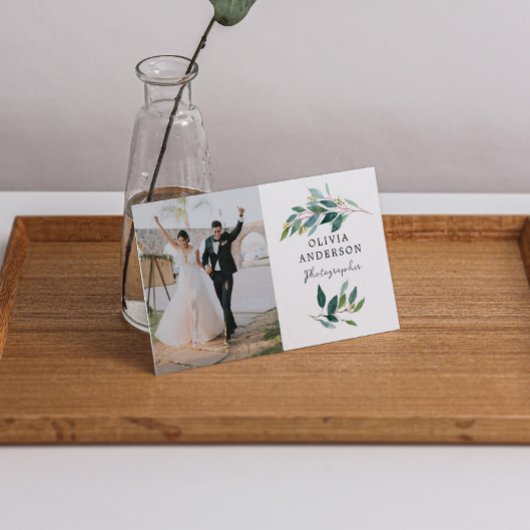 Green Modern Foto Business Card Visitenkarte