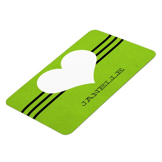 Green Modern Heart Flexi Magnet (Linke Seite)