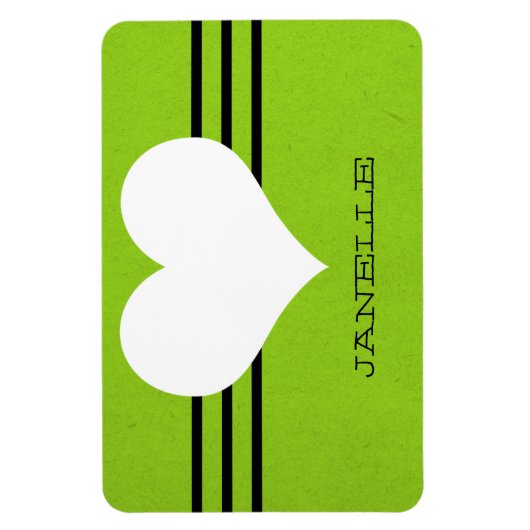 Green Modern Heart Flexi Magnet (Vertikal)