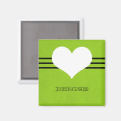 Green Modern Heart Magnet (Vorderseite/Rückseite)