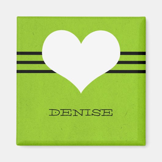 Green Modern Heart Magnet (Vorne)