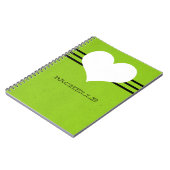 Green Modern Heart Notebook Notizblock (Linke Seite)