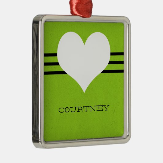 Green Modern Heart Ornament (Rechts)