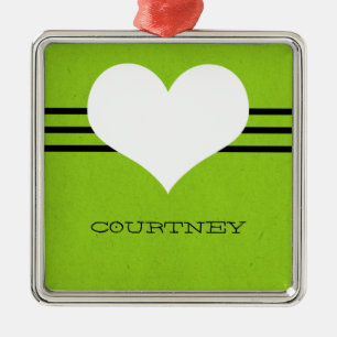 Green Modern Heart Ornament