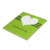 Green Modern Heart Tile Fliese (Seite)