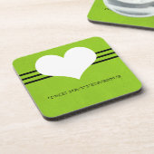 Green Modern Heart Untersetzer Set (Linke Seite)