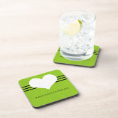 Green Modern Heart Untersetzer Set (Rechte Seite)