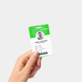 Green Modern ID Identification Card Photo Badge Ausweis (Handheld)