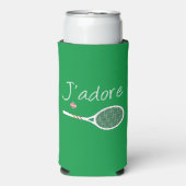 Green Modern J'adore I Liebe Tennis Selters Dosenkühler (Seltzer Vorderseite)