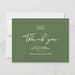 Green Modern Letters Business Dankeschön Card Dankeskarte