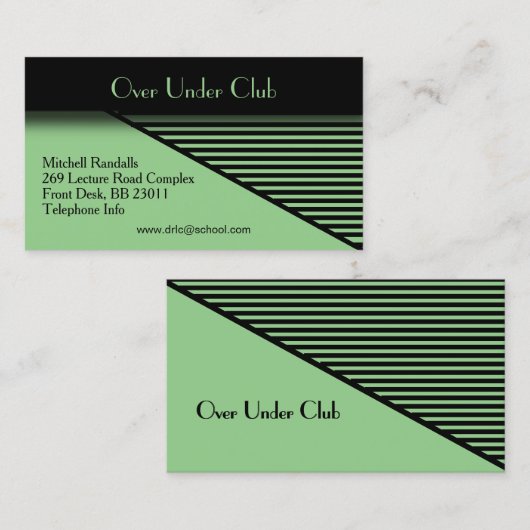 Green Modern Look Business Card Visitenkarte (Vorne/Hinten)