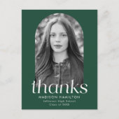 Green Modern Minimalistisch Foto Abschluss Vielen Postkarte (Vorderseite)