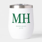 Green Modern Monogram Chic Brautparty Bridesmaid (Vorderseite)
