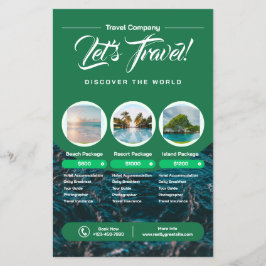 Green Modern Pastel Travel Agency Flyer