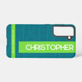 Green Modern Personalisiert Name Phone Case Samsung Galaxy Hülle (Rückseite (Horizontal))