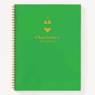 Green Modern Personalisiert Travel Notebook Notizblock